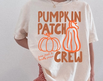 Pumpkin Patch Crew Shirt, Pumpkin Season Tees, Kids Toddler Youth Adults Fall Pumpkin Picking Outfit