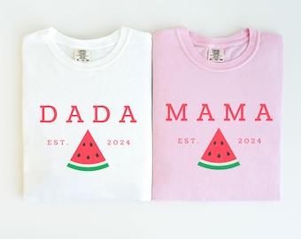 One In A Melon Matching Family Birthday Shirts, Watermelon 1st Birthday Outfit, Watermelon Mom Dad, One In A Melon Birthday Outfit
