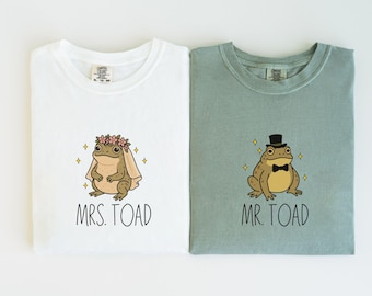 Married Couple Matching Shirts, Toad Comfort Colors Shirt, Funny Mrs And Mr Shirt, Funny Newlywed Gift For Couple, Funny Honeymoon Shirts