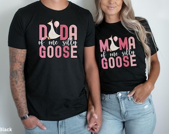 Custom Family Matching Silly Goose Birthday Shirts Goose Theme 1st Birthday Outfit Funny Goose T-shirts First Birthday Mama Goose Dada Goose