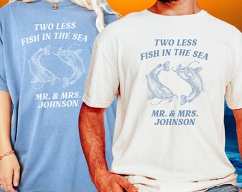 Custom Mrs And Mr Comfort Colors Shirt, Funny Matching Couples Tshirts, Just Married Shirt, Cruise Honeymoon Tee, Gift To Newlywed Couple