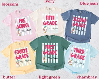 Teacher Team Shirts, Custom Back to School Teacher Shirt Comfort Colors, Grade Level Tee, Teacher Gift, School staff shirt