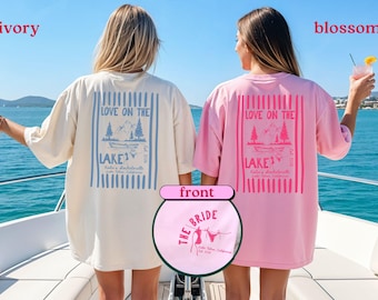 Love on the Lake Bachelorette Shirt, Custom Lake Bachelorette Shirts Tank Tops, Bridesmaid Party Gift, Summer Lake Party Shirt,Lake Trip Tee