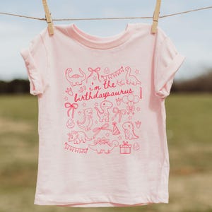 Dinosaur Girl Birthday Shirt: Custom Two-Saurus, Three-Rex