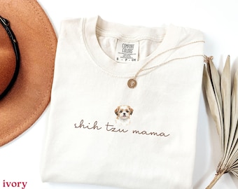 Shih Tzu Mama Shirt, Shih Tzu Mom Comfort Colors Long Lleeve T-shirt, Shih Tzu Sweatshirt, New Shih Tzu Mom Gift, Shih Tzu Gifts Christmas