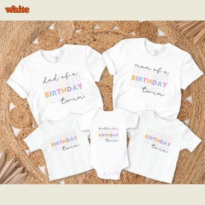 Custom Twin Birthday Shirts, Birthday Twin Outfit, Twin Sister And Brother, Twin Mom Shirt Custom Birthday Shirts Matching Birthday T-shirts