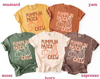 Pumpkin Patch Crew Shirt, Pumpkin Season Tees, Kids Toddler Youth Adults Fall Pumpkin Picking Outfit