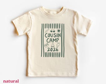 Cousin Camp 2026 Shirts, Comfort Colors Matching Family Reunion Tshirts for Kids, Cousins Vacation, New Cousin Shirts