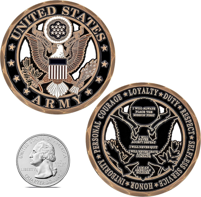 United States Army Values Coin - U.S. Army Challenge Coin - Has the 7 ...