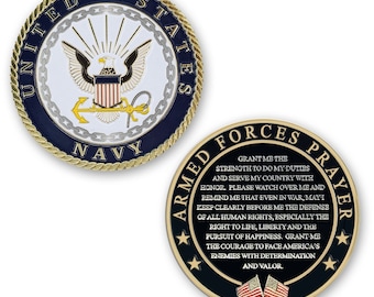 Navy Armed Forces Prayer Coin - US NAVY Valor Challenge Coin