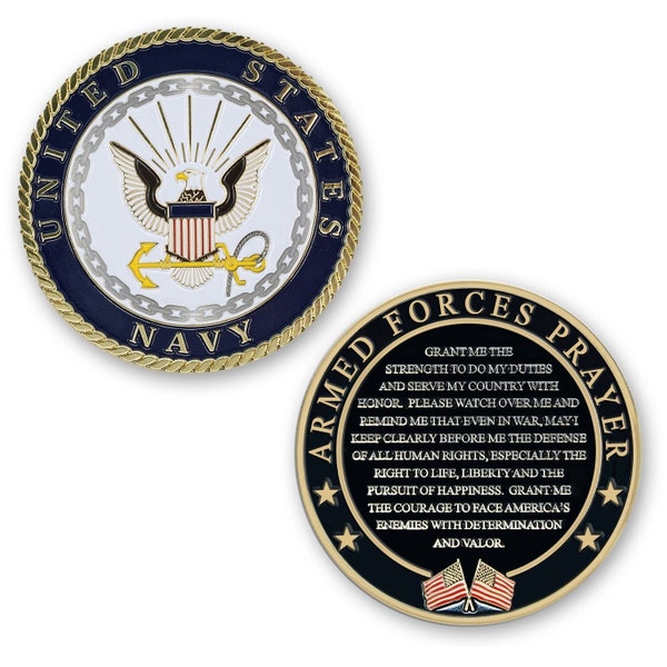 Navy Armed Forces Prayer Coin - US NAVY Valor Challenge Coin