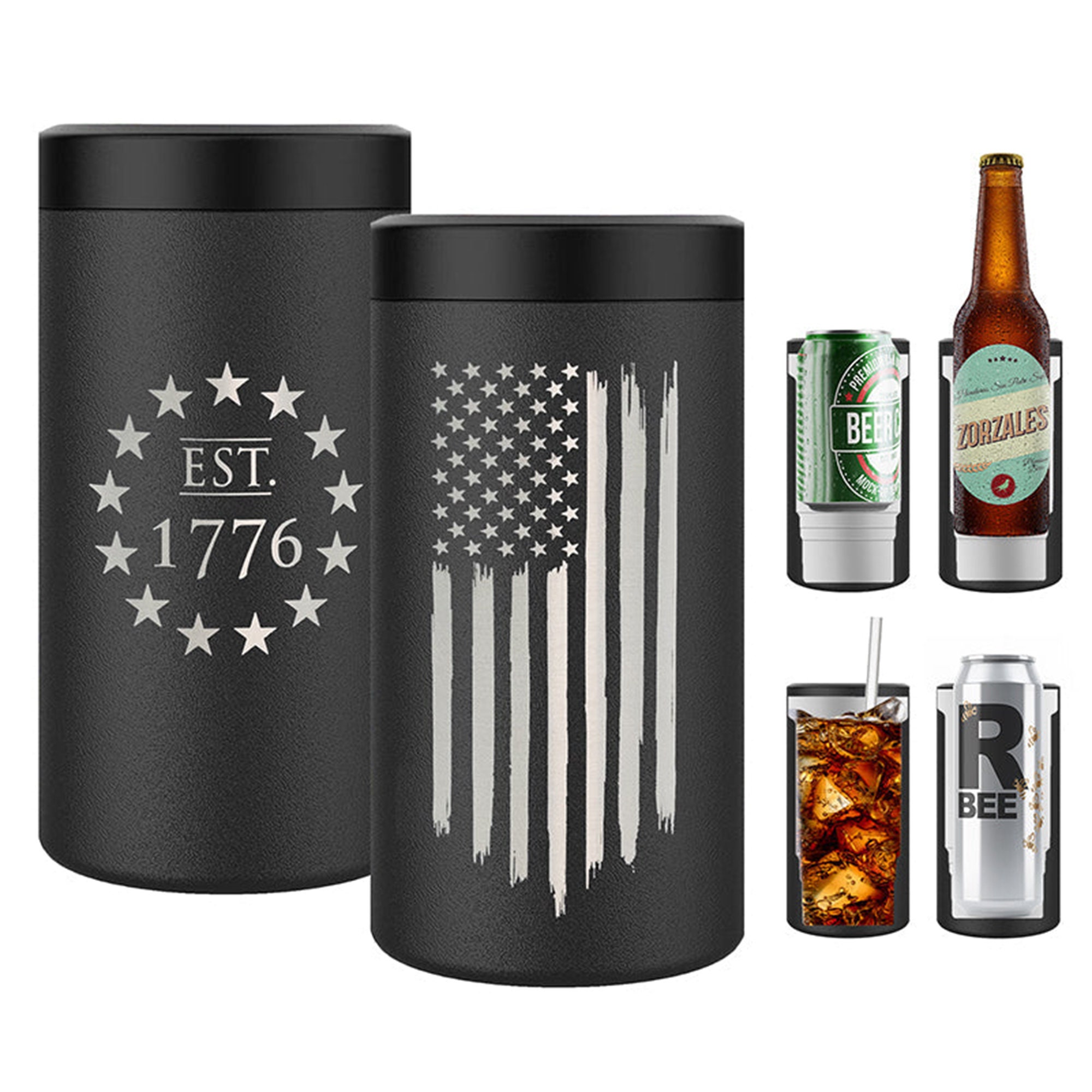 KOOZIE, Safety Vest Bottle or Can Holder – Wavy Flag