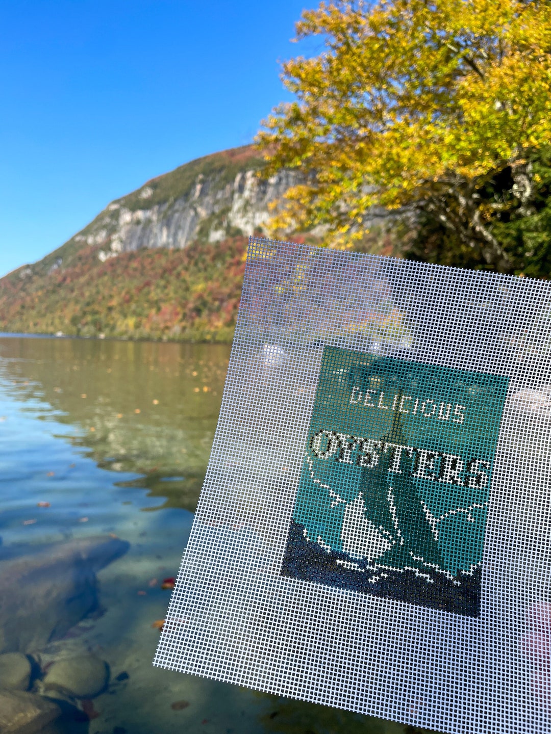 Vintage Oyster Can Needlepoint Canvas Maryland Chesapeake Bay Etsy