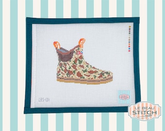 Lona para botas de pesca Duck Camo Xtratuf, malla 18 pintada a mano, 4,5 x 3,5 pulgadas