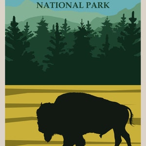 DIGITAL DOWNLOAD Yellowstone National Park Vintage Poster