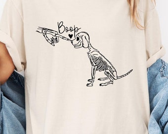 Comfort Colors® Dog Skeleton Halloween T-Shirt, Funny Dog Lover Gift, Dog Mom Graphic Tee, Unisex Garment-Dyed Shirt, 2024 Spooky Season