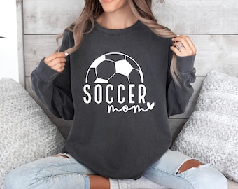 Soccer Mom Comfort Colors® Sweatshirt - Cozy Soccer Mama Crewneck - Gift for Soccer Moms, Gift for Her