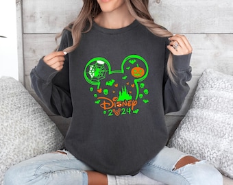 Disney Halloween 2024 Custom Sweatshirt | Personalized Family Matching Halloween Sweatshirt | Disneyland Fall Crewneck | Halloween Shirt