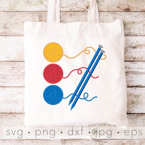 Knitting svg, Knitter's hooks, svg yarn ball, Silhouette cut file, layered Cricut cut file, Multi-color vector, knitting sublimation, png.