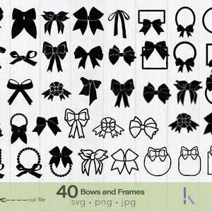 Arco SVG, Papillon in formato SVG, fiocco di allegria in formato SVG, fiocco di capelli in formato SVG, fiocco PNG, SVG per Silhouette, design Cricut, file di taglio laser, coquette PNG, fiocco disegnato a mano