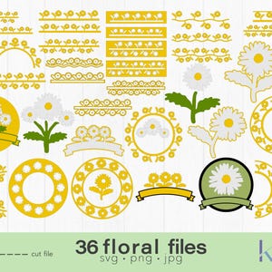 Daisy SVG, daisy svg bundle, birth flower svg, floral svg, wildflower svg, Silhouette svg file, Cricut designs, Laser cut files, sublimation