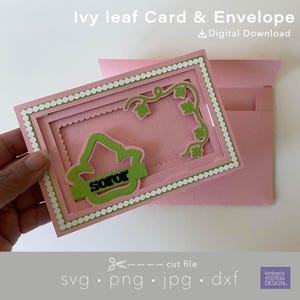 Cartão SVG, Folha de hera svg, Irmandade rosa e verde, Cartão 3D svg, Irmandade negra, Garota bonita, Silhueta, Cricut, arquivo de corte, download digital
