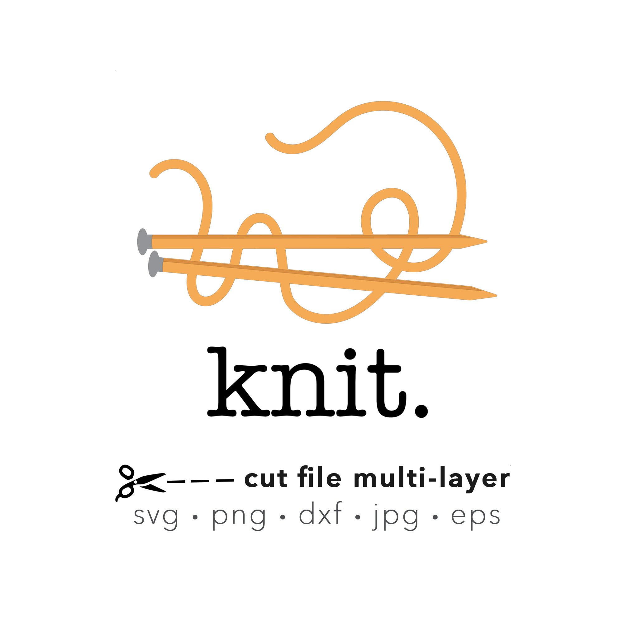 Knitting Svg, Simple Clean Knit Svg, Yellow Yarn Ball Svg, Knitting ...
