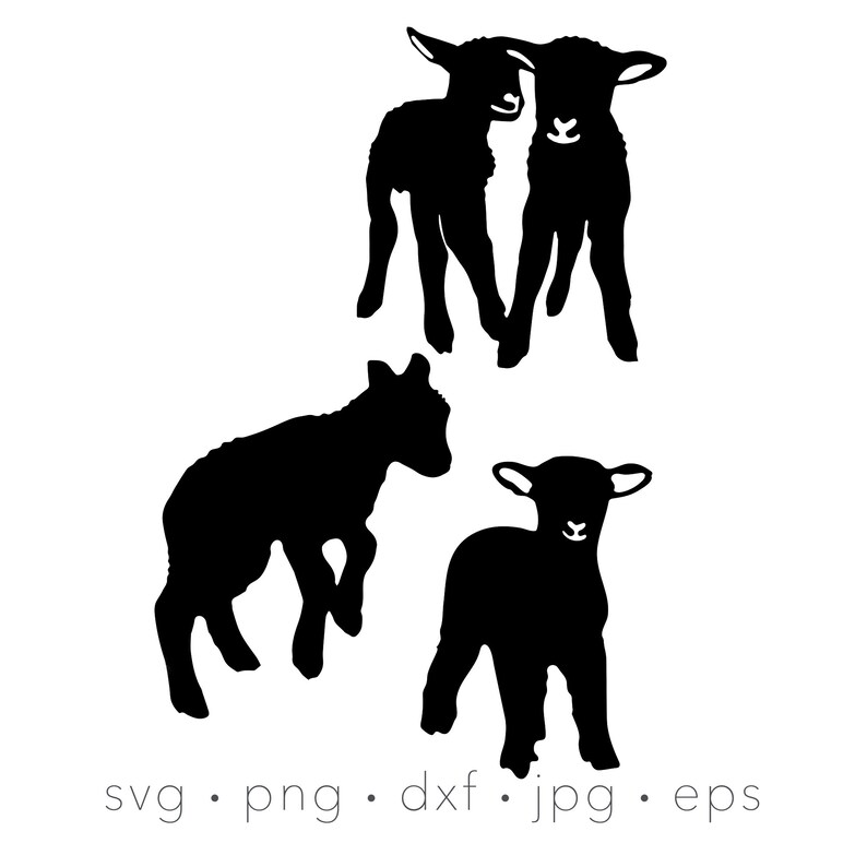 LAMB SILHOUETTE SVG Bundle, Baby Farm Animal Svg, Sheep Svg, Baby Lamb ...