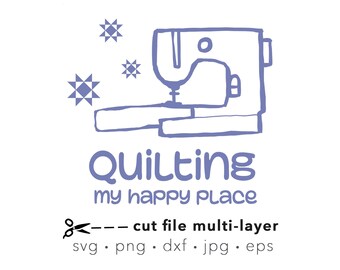 Quilting svg, Quilting mignon dicton svg, machine à coudre svg, Fichier coupé Silhouette, fichier coupé Cricut en couches, Quilting png, fichier vectoriel, eps.