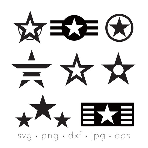 Star svg, Military svg, Patriotic svg, vector star, digital download, five-point star svg, Silhouette files, Cricut design, laser cut file