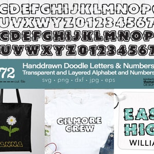 Fonte Svg, Doodle Letters, fonte manuscrita, fonte svg, fonte Doodle, alfabeto svg, Doodle, svg para Silhouette, Cricut, arquivo cortado a laser
