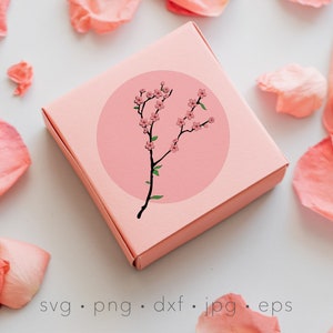 Albero in fiore di ciliegio in formato SVG, Sakura, fiore a strati in formato SVG, file di taglio Silhouette, sublimazione, file di taglio laser, primavera, floreale in formato SVG, fiore PNG