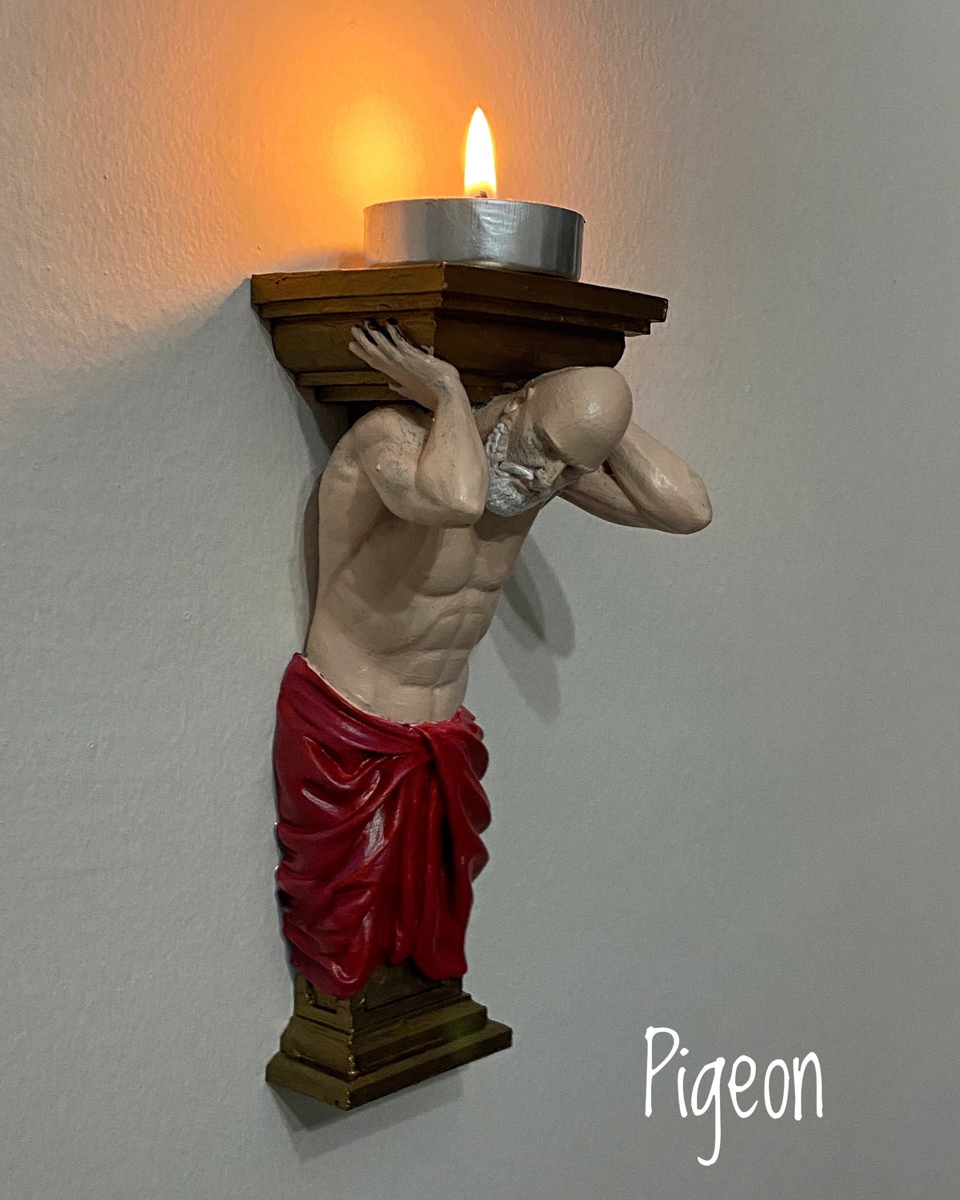 Atlas Sculpture Wall Shelf: Handmade Greek Titan Home Decor - Etsy