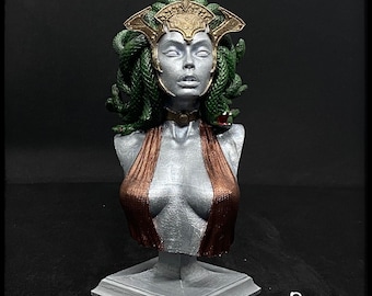 Medusa Bust Figure / Head Sculpture, Handmade Art, medusa home decor