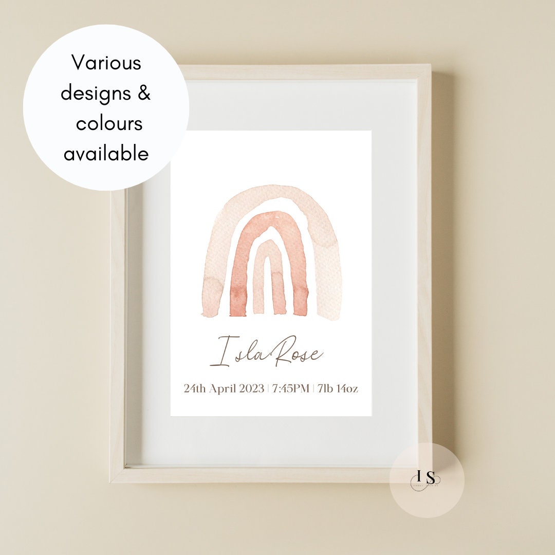 Personalized Baby Name Print Custom Nursery Wall Art Baby Decor ...