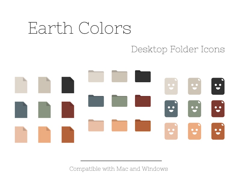 Earth Colors Folder Icons for Mac and Windows Desktop Icons, Tones ...