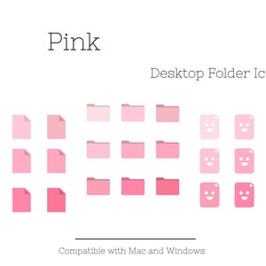 Pink Folder Icons for Mac and Windows Desktop Icons, Mac Desktop Folder Icon, Windows Folder Icon, Aesthetic Folder Icon