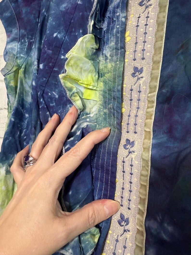 Watercolor Ice Dye Tie Dye Upcycled Anthropologie Top Small/4 image 8