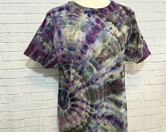 Reverse Tie Dye T-Shirt, Unisex Large, Dark Colors, OOAK