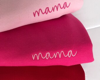 Mama Embroidered Sweatshirt, Embroidered Mother's Day Gift Crewneck Sweatshirt, Simple Mom Mama Mother Birthday Gift, New Mother Gift