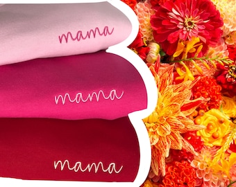 Stylish Embroidered Mama Sweatshirt: Cozy & Unique! Perfect for Moms! Handcrafted Love, Statement Piece for Motherhood, Mother's Day Gift