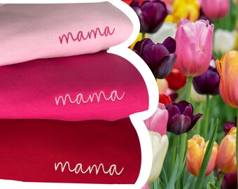 Stylish Embroidered Mama Sweatshirt: Cozy & Unique! Perfect for Moms! Handcrafted Love, Statement Piece for Motherhood, Mother's Day Gift