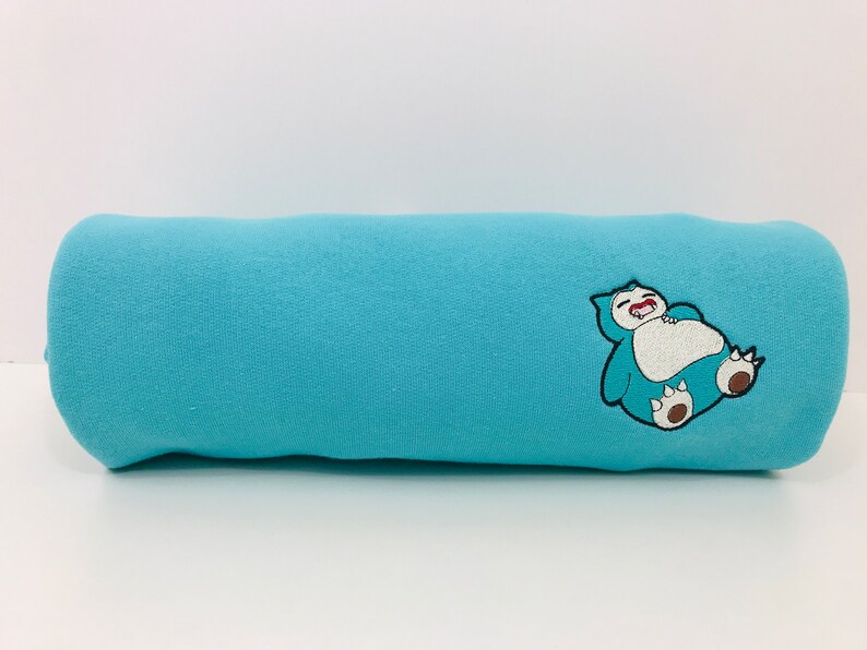 Turquoise Sleepy Monster Crewneck, Embroidered Anime Sweatshirt, Comfy One-of-a-Kind, Anime Lover Gift, Gamer Streamer Streetwear immagine 8