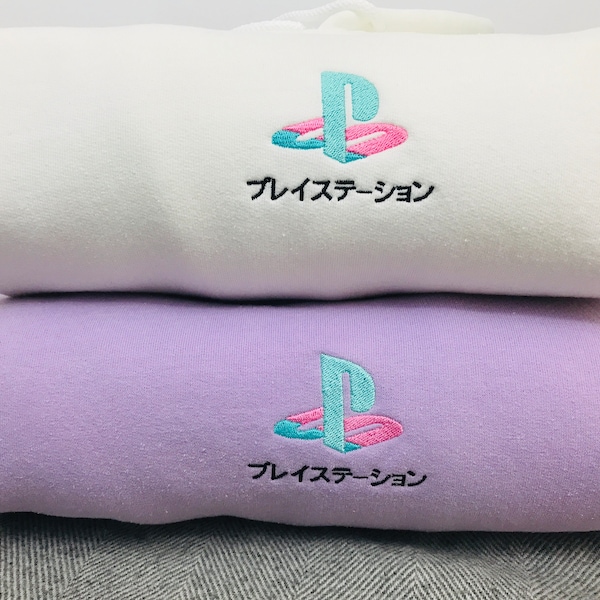Sudadera con capucha, cuello redondo o camiseta con el logotipo de PS Vaporwave, sudadera retro bordada para videojuegos, Vaporwave colorido, regalo único y elegante para gamers.