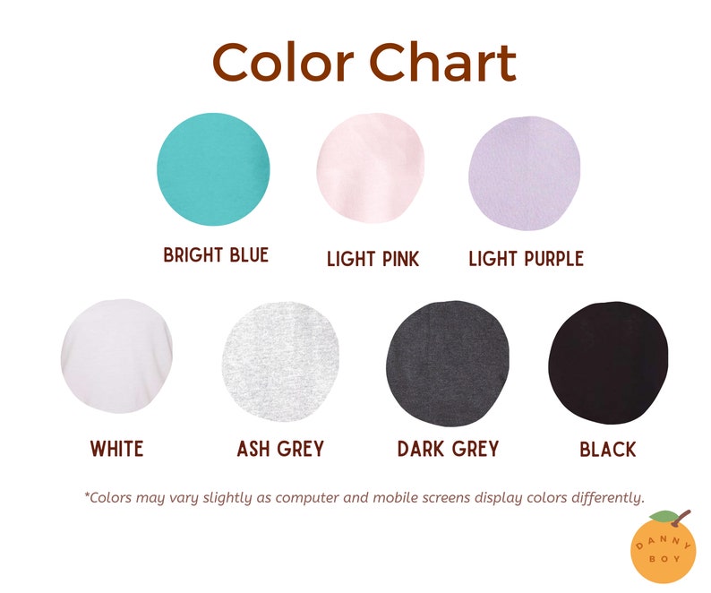 Pu&ograve; includere: Tabella colori che mostra otto colori diversi di campioni di tessuto. I colori sono: blu brillante, rosa chiaro, viola chiaro, bianco, grigio cenere, grigio scuro e nero.