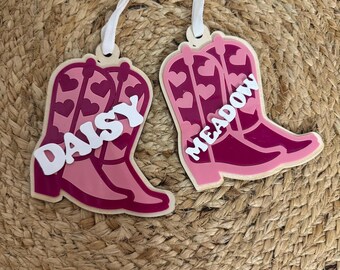 Personalized Valentine Gift basket Tag | Cowboy Boot Valentine Tag | Custom Name Valentine | Western Valentine basket tag
