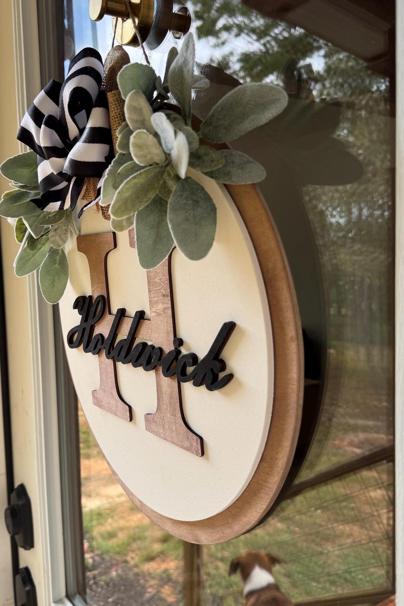 Personalized Family Name Door Hanger | Custom Monogram Sign | Farmhouse ...