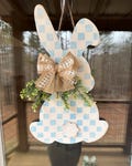 Easter Bunny Door Hanger | Bunny Door Sign | Pastel Easter Decor | Spring Bunny Porch Sign | Farmhouse Easter Door