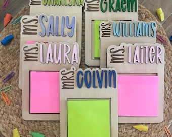 Teacher Christmas Gift, Teacher Gift, Personalized Sticky Note Holder, Teacher sticky Note Holder