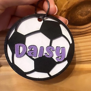Soccer Bag Tag, Soccer Keychain, Soccer name tag, Sport Name Tag, Sport bag Tag,